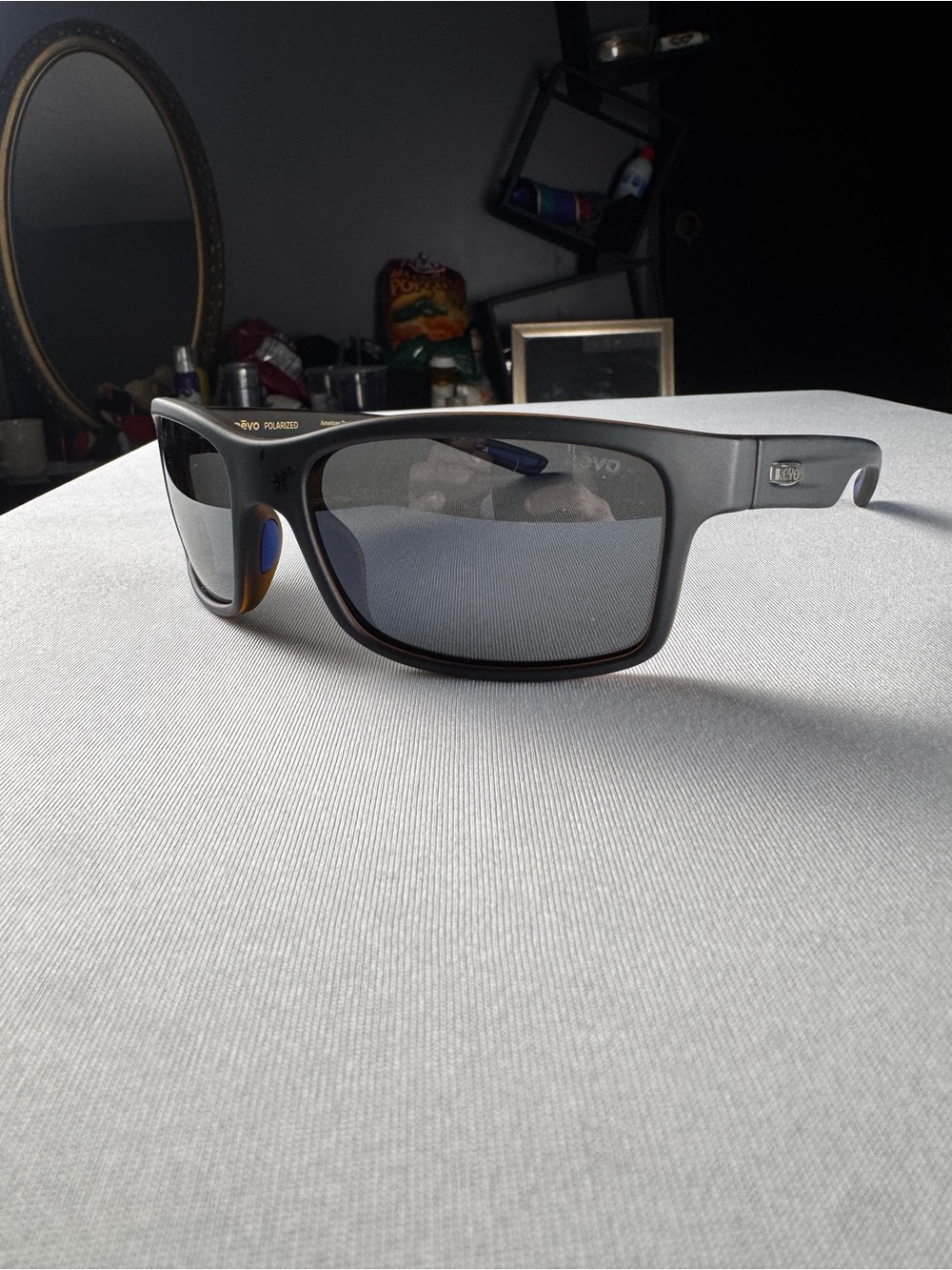 NEW! REVO CRAWLER RE 1027 01 GY POLARISED Wrap Around Matte Black/Tortoiseshell